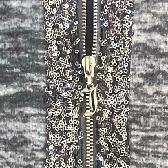 Juicy Couture Y2K Vintage Gray Sequins J Pull Tab Oversized Sweatshirt L - Picture 12 of 13